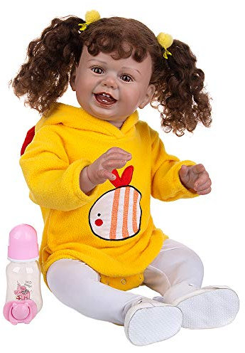 YIHANGG 68cm Lebensechte Babypuppe Reborn Baby Kleinkindpuppen 27 Zoll Realistisches Neugeborenes Mädchen Zu Den Spielkameraden des Kindes Geburtstagsgeschenke