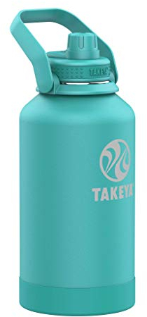 Takeya Newman Pickleball Bouteille d'eau isotherme avec couvercle à bec verseur sport et poignée de transport extra large, 1,9 l