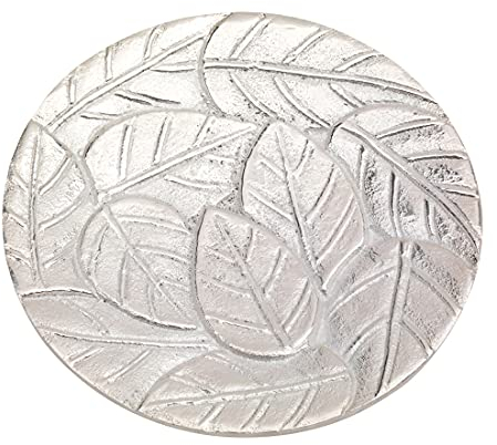 NKlaus Assiette à Bougie Aluminium argenté Ø 14cm Soucoupe Soucoupe Bougeoir 10355