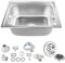 Éviers de Cuisine Évier avce Siphon et Bonde Évier à Encastrer Évier Inox 1 Bac 50×40×20 cm, Forme Rectangle