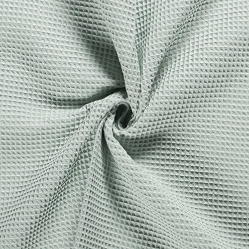 50x150cm Frottierstoff Waffelpiqué Baumwollstoff Oeko - Tex 100 Meterware am Stück Farbwahl, Farbe:blassgrün