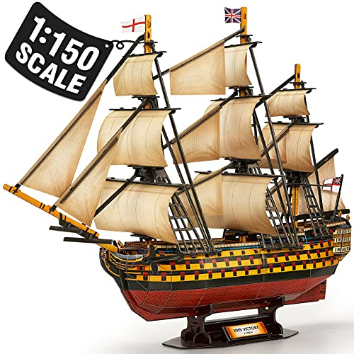 CubicFun HMS Victory 3D-Puzzle, großes Schiff, für Erwachsene und Jugendliche, Spielzeug, 189 Teile