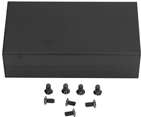 Hyuduo Aluminium Projektgehäuse, Elektrische Instrumentenbox, Mattschwarz, 58x110x200mm, Wasserdicht, mit Wärmeableitung, für PCB und Leistungsverstärker