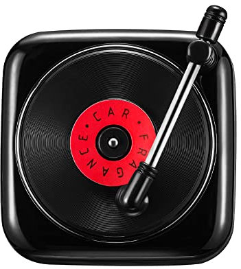 JSCARLIFE Windspeed AutoDuftDiffusor mit Lüftungsclip, AromatherapieDiffusor für Auto, Parfüm, Lufterfrischer im RetroStil, SchallplattenspielerDesign, 3 AromatherapieTabletten im Lieferumfang