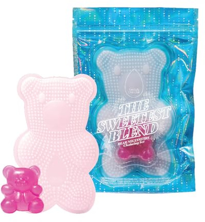 Beautyblender The Sweetest Blend Bear Necessities Set – Make-up Schwamm & Gummybärchen-Reiniger mit Scrub-Matte – Limited Edition, Vegan & Latexfrei