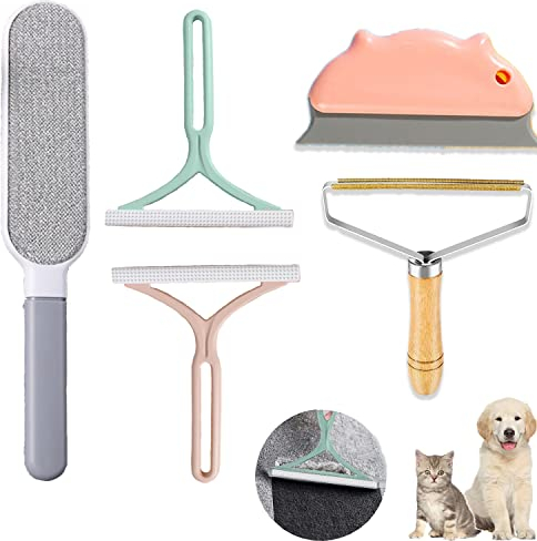 Cepillo quitapelos Mascotas,Manual quitapelusas portátil,Removedor de Pelusa,Quita pelos Mascota,Cepillo quitapelusas Ropa para Quitar Pelusas o pelos de Mascotas de Ropa, sofás, Camas (5 pcs)