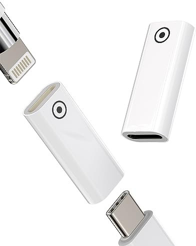 Adaptateur USB C Femelle vers Lightning Femelle Apple Pencil 1ere Generation Chargeur Accessoire(Lot de 2) iPad Stylet Pen Type Charge Certifié MFI 1 Génération Ipencil Thunderbolt 4 Jack Adaptador