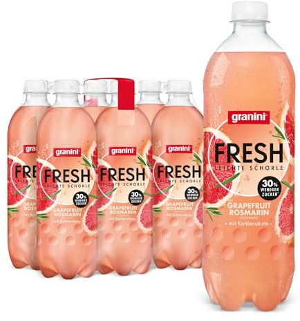 granini FRESH Grapefruit-Rosmarin (6 x 0,75l), Grapefruit-Rosmarin-Erfrischungsgetränk mit Rosmaringeschmack, echte Früchte, wenig Kalorien, ohne Süßungsmittel, vegan