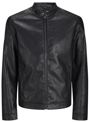 JACK & JONES JJEDYLAN CLEAN PU Jacket NOOS 12261195,Schwarz,XS
