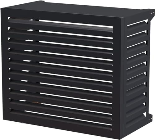 Cache Climatiseur Exterieur, Cache Pompe a Chaleur Extérieur Aluminium, Cache Clim Résistant Aux Intempéries Écran Décoratif Barrière D'intimité Convient pour L'intérieur Et L'extérieur,Grey