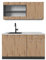 Vicco Singleküche R-Line, Küchenzeile Single, Artisan Eiche/Anthrazit, 140 cm, AP Marmor
