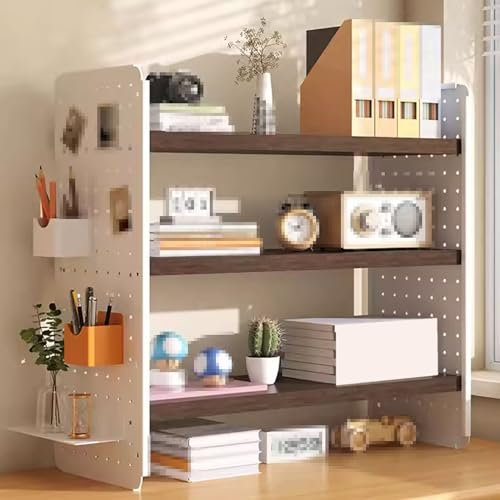 Schreibtisch Organizer White Kohlenstoffstahl Bücherregal, Schreibtisch Lochbrett Regal, Modernes Schreibtisch Organizer Regal, Für Büro/Wohnzimmer(Color:C,Size:50 * 20 * 60CM)