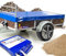 Hochwertige Anhängerplane 257 x 133 x 20 cm für Saris Anhänger mit Reling für H Gestell - wasserdichte PVC Abdeckplane I Plane nach Maß - Blau