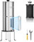Purewell Gravity Ultrafiltration Water System, EU 98/37/EC Certified, 304 Stainless Steel Countertop System with 1 Filters and Mounts, Reduces Chlorine （3,8 Litres）