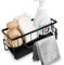 Tera Heimlay Porte Eponge Evier Cuisine en Acier Inoxidable, Organisateur Evier Mural avec Bac de vidange, Rangement et Organisation Cuisine avec porte Serviette.