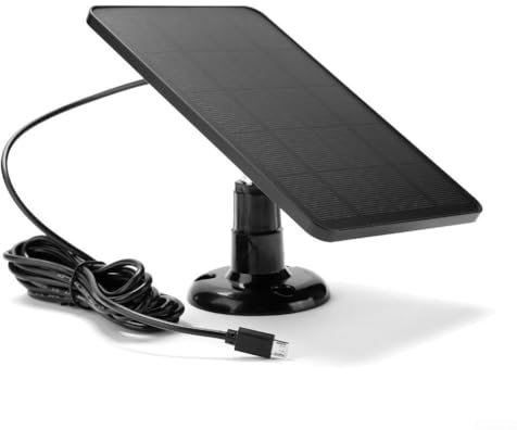 Oniissy Solar Panel for Blink Camera: 4W Outdoor Solar Charger with 9.84ft Cable,Waterproof Solar Panel Power Supply Compatible with Outdoor Rechargeable Battery Security Camera(B black)