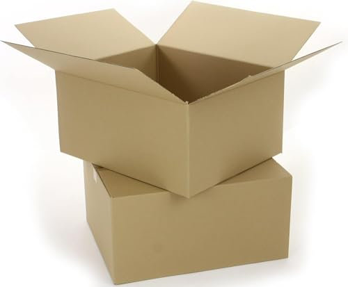 WePack 5 Stück Faltkarton 500x500x250 mm Innenmaß Versandkarton E-commerce Karton 1-Wellig 400G Braun Kartonage Verpackung Postkarton Versandschachtel Paket Päckchen