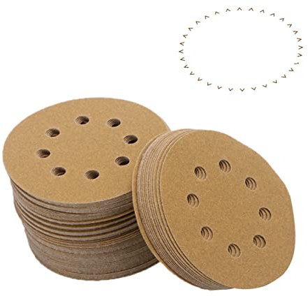100 Stück 5-zoll Klett Schleifscheiben 120 Stück Körnung 8-loch
