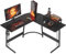 CubiCubi L Shaped Gaming Desk, 120x120x75cm Computer Desk with Monitor Stand, Office Table for Home and Office, Black