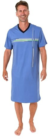 Normann Herren Kurzarm Nachthemd mit eleganten Frontprint - auch in Übergrössen