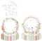 Floral Theme Party Tableware Set - 96 Pcs Tea Party Tableware Paper Plates Napkins Flower Theme Dinnerware Supplies For Wedding Birthday Afternoon Tea Table Decor Serve 24 Guests