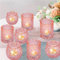 Lot de 12 bougeoirs votifs assortis en verre pour fête prénuptiale, centre de table de mariage, décoration d'intérieur (12, rose)