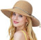 BelleVive Beach Sun Hats for Women, Straw Hat for Ladies, UPF 50+ UV Protection Women's Sun Hat, Summer Hats, Packable and Foldable, Sun Hat for Ladies, Wide Brim Hat, Khaki