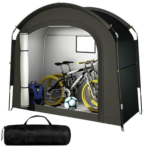 Portable Bicycle Storage Shed, Waterproof Outdoor Bike Shelter Cover for Home and Garden Use, Durable Weather-Resistant Bike Storage Solution Black (Black)