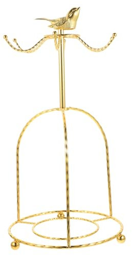 Goldener Edelstahl Becherhalter für Kaffeetassen, 6 Haken