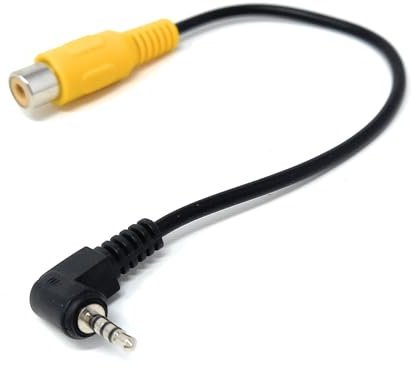 DRUT Cavo video da jack a 4 pin da 2,5 mm a RCA femmina, adattatore AV per fotocamera digitale, GPS per auto, sistemi di retrovisione e dispositivi portatili