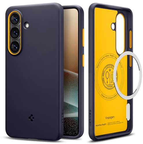 Spigen Nano Pop MagFit für Samsung Galaxy S26 -Blueberry Navy | Kompatibel mit MagSafe, Zweifarbiges Design, Staubabweisende Oberfläche, Air Cushion Technologie, Innovatives Kameradesign
