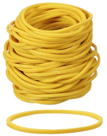 PATIKIL Rubber Bands, 2.4 x 3/50 500 Pcs Yellow Heavy Duty | Elastics Rubber Bands,Assorted Size,Office Organization Supplies,for Home File Folder Board Games and Storage
