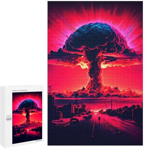 Rompecabezas 1000 PCS para Adolescentes Nuclear Bomb Illustration Rompecabezas para Adultos Juego Práctico Regalo De Cumpleaños Regalo De Cumpleaños, Regalos, 1000 PCS
