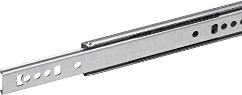 Metafranc Kugelpräzisionsteilauszug - 310 mm Länge - 27 mm Nut - 15 kg Tragkraft - Leichtes Laufverhalten - Mit Auszugsanschlag / Rollenauszug / Schubladenauszug / Schubladenschienen / 380789