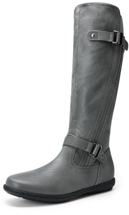 DREAM PAIRS Women's Summit-wKnee High Boot | Faux Fur-Lined Side Zipper Flat Comfortable Knee High Winter Boots Fall Tall Buckle Boots