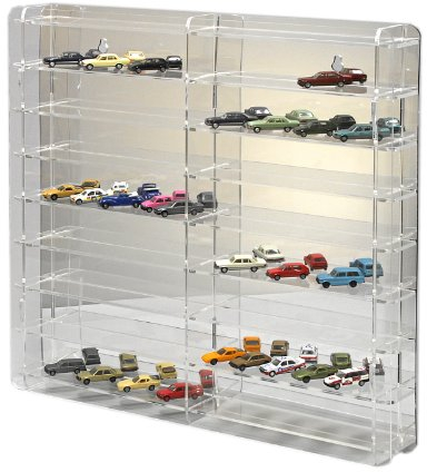 Sora.de Modellauto-Vitrine 1:87 mit Spiegelrückwand