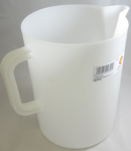 Taza medidora de 5 litros de plástico estable con escala de litros
