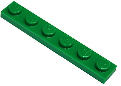 LEGO 20 Plato 1 x 6 BRICKS Verde