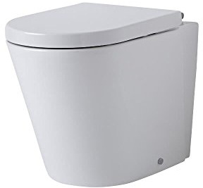MILANO White Ceramic Back to Wall Toilet WC Pan Soft Close Seat