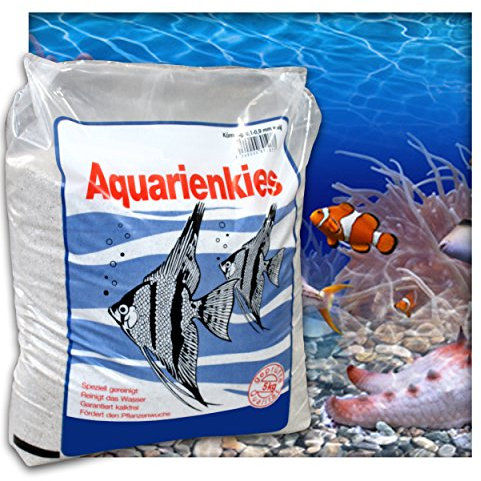 Kieskönig Aquariensand Aquariumsand Bodengrund 0,1-0,9 mm Aquarienkies hochrein Naturweiss 20 kg