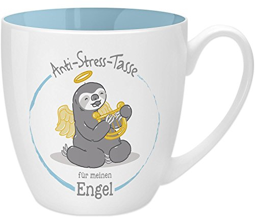 GRUSS & CO Anti-Stress-Tasse Motiv Engel | Tasse mit Spruch, 45 cl, New Bone China | Geschenk Danke | 45515