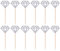 Healifty 50 stücke Diamant Kuchen Topper Cupcake Picks Glitter Cupcake Toppers für Hochzeit/Jahrestag/Geburtstag Party Kuchen Dekorationen (Glitter Silber)