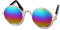 EROSPA® Sonnenbrille Hunde Welpen Katze - Metallrahmen Bronze - Gläser Verspiegelt Multicolor - 8 cm