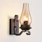 Wylolik Lámpara de Pared Vintage Estilo Vela, Aplique Negra con Pantalla de Cristal Lámpara de pared Metálica para interiores Adecuada para Dormitorios, Escaleras, Pasillos y Salones