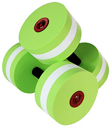 Lot de 2 haltères aquatiques en mousse amovibles avec poignées, pour homme et femme, vert