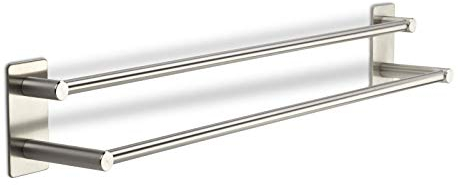 Hakenleiste TALIDA Edelstahl selbstklebend mit 3M klebepad (Länge: 585 mm/Stangen-Ø 12 mm) inkl. 3 S-Haken für Küche und Bad Kleiderhaken von SO-TECH®