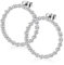 MATERIA Damen Ohrstecker Kreis Silber 925 - Ohrringe Stecker Ringe rund groß offen mit Zirkonia in Etui SO-409