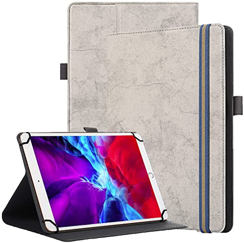 SINSO Universal Case for All 9-11 Tablet (9/9.7/10.1/10.2/11), Grey | For iPad/Samsung/Lenovo/Fire HD/Fire Max), Light Weight Protective Folio Tablet Case, Built-in Pencil Holder/Stand