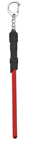 FAADBUK Porte-clés sabre laser Dark Vador – Cadeau de cosplay pour ami, famille, Rouge avec noir K-s, stainless steel