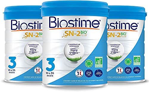 Biostime SN-2 Bio Plus Laits Infantiles Bio 3ème âge en poudre de 10 à 36 Mois 800 G - Lot De 3